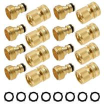 Conector rápido para mangueira de jardim Hourleey em latão 3/4" GHT, kit com 8 peças Conector rápido para mangueira de jardim Hourleey em latão 3/4" GHT, kit com 8 peças