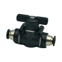 Conector Rápido Pneumático Preto 4mm-12mm Com Válvula Manual E Interruptor De Bola Para Limitação De