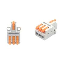 Conector Rápido Universal Compacto Mini De 2 E 3 Pinos Com Bloco Terminal De Encaixe E Furo De