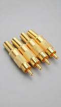 Conector RCA Macho Dourado Metal 10 Unidades Conector RCA Macho Dourado Metal 10 Unidades