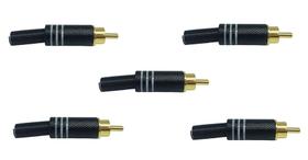 Conector RCA Metal Black BC Tiaflex - Pacote 05 peças