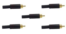 Conector RCA Metal Black VM Tiaflex - Pacote 05 peças Conector RCA Metal Black VM Tiaflex - Pacote 05 peças