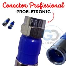 Conector Rg6 De Compressão Profissional para Cabo Coaxial 20 unidades - Proeletronic