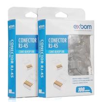 Conector Rj45 Cat5E com 100 peças Exbom - Cont-Rj45P100