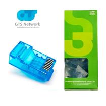 Conector Rj45 Cat5e Gts Network Azul Caixa Com 100 Unidades
