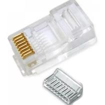 Conector Rj45 Cat6 Com Guia de Cabo Pacote C/100 Peças