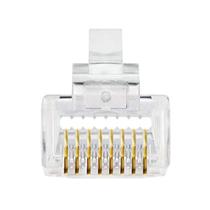 Conector rj45-ez 8 vias 8 contatos cat.6e 100 unidades Conector rj45-ez 8 vias 8 contatos cat.6e 100 unidades