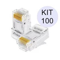 Conector Rj45 Macho Cat6 8x8 Pra Cabo De Rede 100 Unidades Atacado Conector Rj45 Macho Cat6 8x8 Pra Cabo De Rede 100 Unidades Atacado