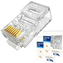 Conector Rj45 Macho Cat6/Cat5e 8P8C Cabo Rede Crimpar 200un
