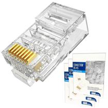 Conector Rj45 Macho Cat6/Cat5e 8P8C Cabo Rede Crimpar 300un