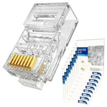 Conector Rj45 Macho Cat6/Cat5e 8P8C Cabo Rede Crimpar 900un