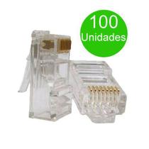 Conector RJ45 Pacote 100 Unidades Cat 5e Terminal RJ45 para Cabo de Rede Internet