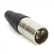 Conector Roxtone RX3MP-NT XLR Macho em Linha 3 Polos Conector Roxtone RX3MP-NT XLR Macho em Linha 3 Polos