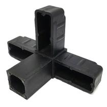 Conector S4 preto para estruturas de metalon e alumínio de 1" (25 mm) Pct com 10 unds