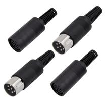 Conector SHUKEFER DIN de 6 pinos macho e fêmea para solda Conector SHUKEFER DIN de 6 pinos macho e fêmea para solda