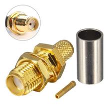 Conector Sma Femea Reto Crimp P/ Cabo Rg58 Rgc58 3 Unidades