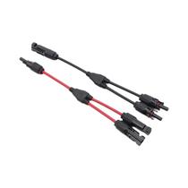 Conector Solar PV Y De 4mm2 1000V, Plugue Macho Para Fêmea, Sistema De Cabo Paralelo 2 Em 1