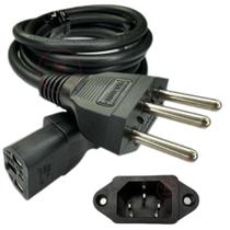 Conector Soquete e Cabo de Força Reforçado 3x1mm para Panelas de Arroz e Pressão Elétrica Universal