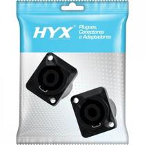Conector Speakon Fêmea 4 Pólos HP015 Preto HYX - PCT / 2 Conector Speakon Fêmea 4 Pólos HP015 Preto HYX - PCT / 2