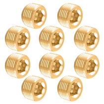 Conector tampão para tubo Glarks 3/8" em latão, 10 peças, macho NPT Conector tampão para tubo Glarks 3/8" em latão, 10 peças, macho NPT