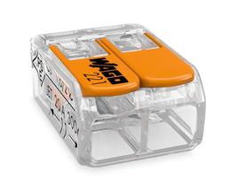Conector Terminal Wago Original - 2 Pólos 221-412 Para Cabos e Fios - Até 4mm