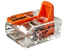 Conector Terminal Wago Original - 2 Pólos 221-612 Para Cabos e Fios - Até 6mm