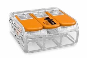 Conector Terminal Wago Original - 3 Pólos 221-613 Para Cabos e Fios - Até 6mm Conector Terminal Wago Original - 3 Pólos 221-613 Para Cabos e Fios - Até 6mm