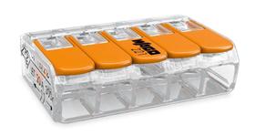 Conector Terminal Wago Original - 5 Pólos 221-615 Para Cabos e Fios - Até 6mm Conector Terminal Wago Original - 5 Pólos 221-615 Para Cabos e Fios - Até 6mm