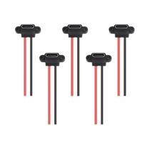 Conector Tipo-C Fêmea À Prova d'Água 5PCS Soquete De 2 Pinos Porta De Carregamento USB-C Jack 3A