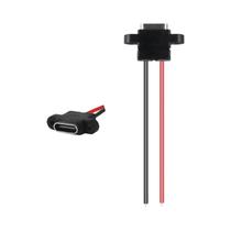 Conector Tipo-C USB 3.1 Fêmea 2 Pinos À Prova d'Água Com Anel De Borracha Porta De Carregamento