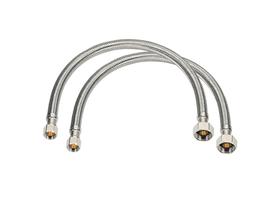 Conector trançado de aço inoxidável de 16 cm 1/2" FIP, pacote com 2 Conector trançado de aço inoxidável de 16 cm 1/2" FIP, pacote com 2