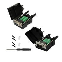 Conector Twinklebay DB9 para terminal de fiação, porta serial RS232, placa Breakout, sem solda (adaptador macho com estojo x1, adaptador fêmea com estojo x1) Conector Twinklebay DB9 para terminal de fiação, porta serial RS232, placa Breakout, sem solda (adaptador macho com estojo x1, adaptador fêmea com estojo x1)