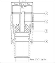 Conector UHF Macho Reto Prensa cabo RG 213 - KM-1 - Gav 41 - KLC
