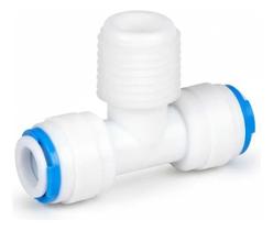 Conector União T Engate Rápido 1/4" com Rosca Tripla para Filtro Alta Resistência Conector União T Engate Rápido 1/4" com Rosca Tripla para Filtro Alta Resistência