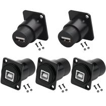 Conector USB 2.0 fêmea para montagem em painel de impressora 5PCS