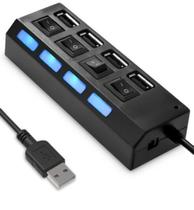 Conector Usb 2.0 Hub Mini Extensor 4 portas Plug and Play para Pc Notebook com Switch e Led Indicador