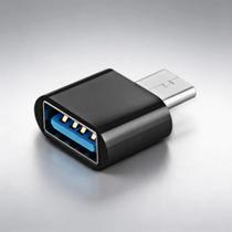 Conector USB 3.0 Macho para USB-C Fêmea OTG Preto - Transferência Rápida