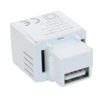 Conector usb charger 5v 2.1a padrao keystone - branco