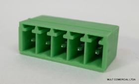 Conector Verde Multipolar STL1550.10GV Macho 180º de 10 vias com as laterais Fechadas - Passo 3,5mm - Phoenix Mecano Conector Verde Multipolar STL1550.10GV Macho 180º de 10 vias com as laterais Fechadas - Passo 3,5mm - Phoenix Mecano