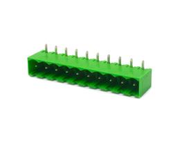 Conector Verde Multipolar STLZ950.10GH Macho 90º (Horizontal) de 10 Vias com as Laterais Fechadas - Passo 5,08mm - Phoenix Mecano