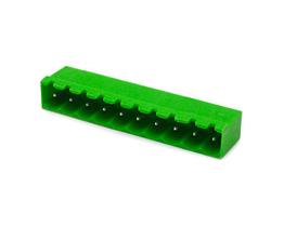 Conector Verde Multipolar STLZ950.10GV Macho 180º (Vertical) de 10 Vias Com as Laterais Fechadas - Passo 5,08mm - Phoenix Mecano