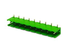 Conector Verde Multipolar STLZ960.09H Macho 90º (Horizontal) de 9 Vias com as Laterais Abertas - Passo 7,62mm - Phoenix Mecano Conector Verde Multipolar STLZ960.09H Macho 90º (Horizontal) de 9 Vias com as Laterais Abertas - Passo 7,62mm - Phoenix Mecano