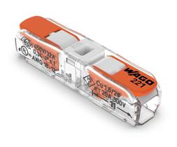 Conector WAGO 221 de 2 condutores com alavanca, 2012 AWG, pacote com 10 Conector WAGO 221 de 2 condutores com alavanca, 2012 AWG, pacote com 10