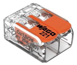 Conector wago compacto emenda 2 fios 221-412 - kit 10 pcs