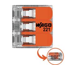 Conector Wago Compacto Emenda 3 Fios Modelo 221-613 3un 6mm
