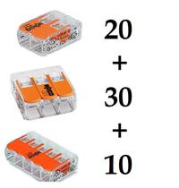 Conector Wago Compacto Emenda Modelo 221 - Kit 203010