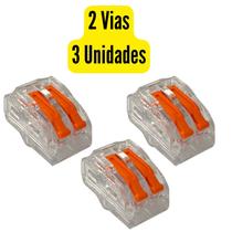 Conector Wago ou Genérico Emenda Derivação Iluminação/Tomada 2/3/5 Vias Cabo 4mm à 6mm 20A 450V