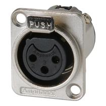 Conector Xlr 3p Femea Painel Amphenol Ac3fdz/n