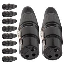 Conector Xlr Fema Linha Corpo Preto Metalico Storm 10 Unidades Conector Xlr Fema Linha Corpo Preto Metalico Storm 10 Unidades