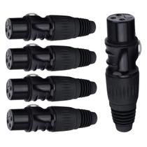 Conector Xlr Fêma Linha Preto Metalico Storm 05 Unidades Conector Xlr Fêma Linha Preto Metalico Storm 05 Unidades